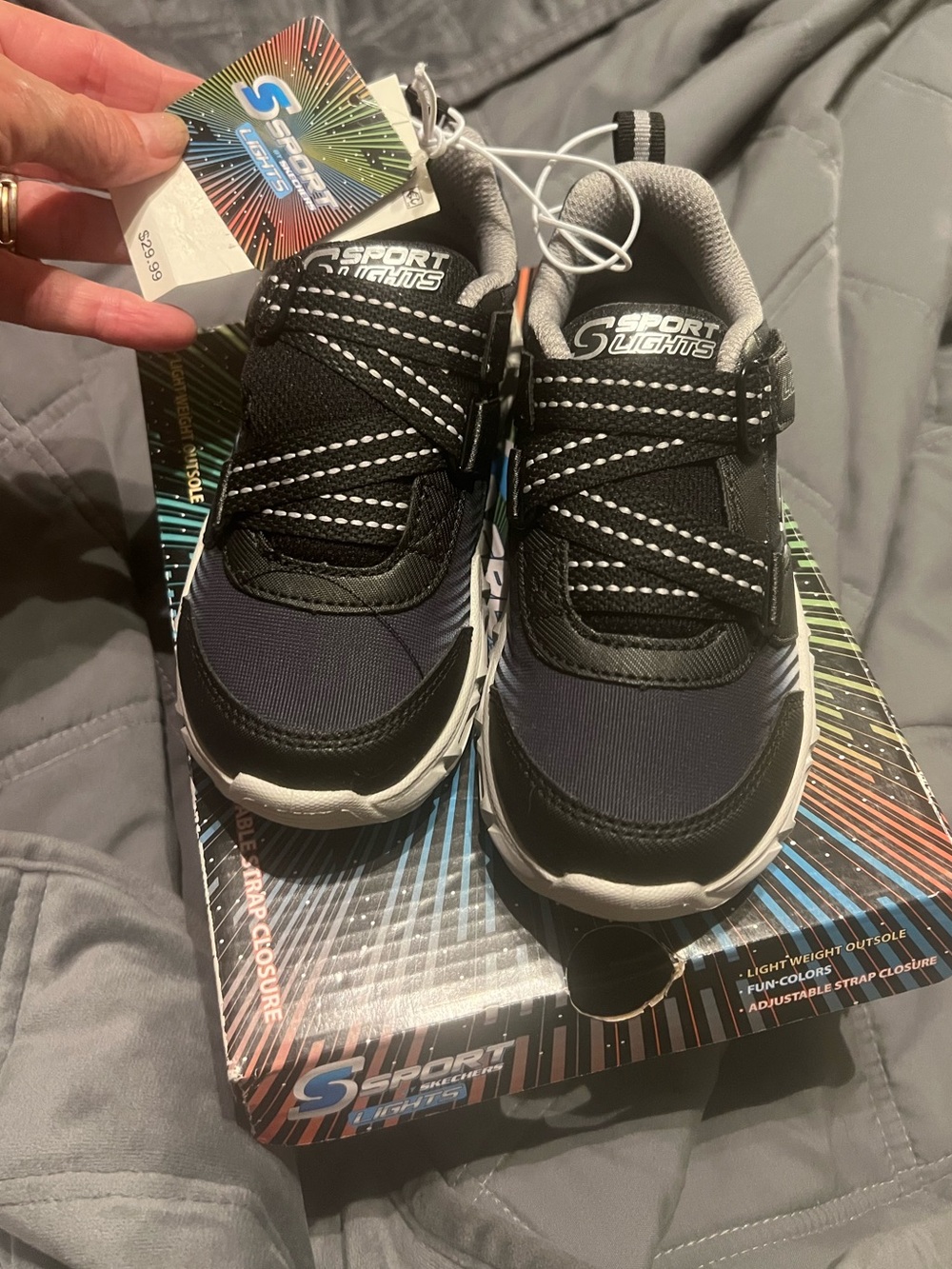 Skechers Sport Lights Boys Size 11 Light Up Shoes, new with box/tags